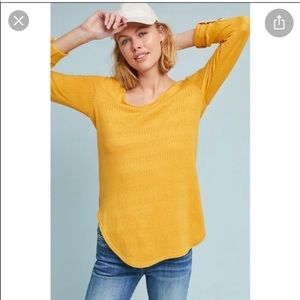 Anthropologie yellow tunic size medium